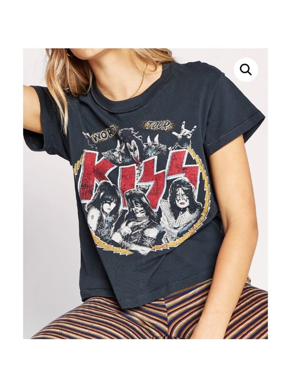 Daydreamer Kiss Band Music World Tour Graphic Distressed T-Shirt Concert